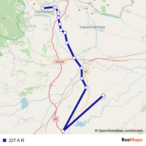 227 A R bus Line Map