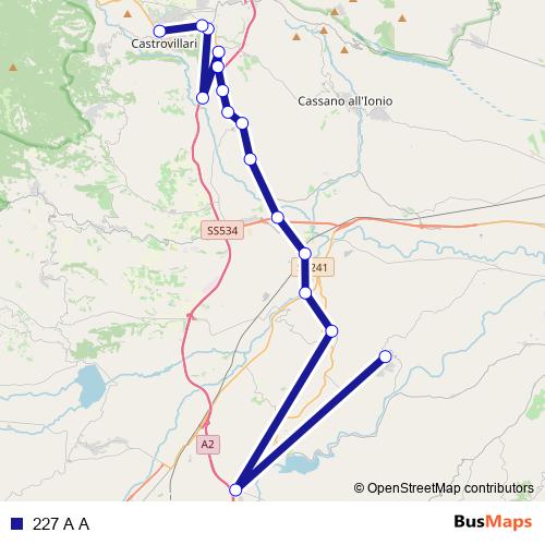 227 A A bus Line Map