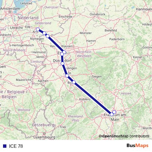 ICE 78 rail Line Map