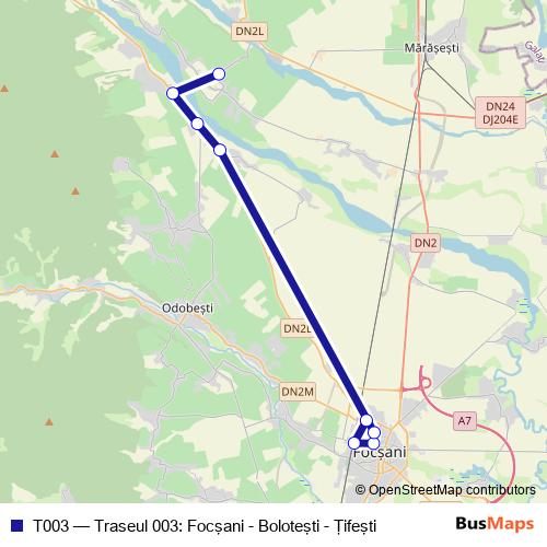 T003 bus Line Map