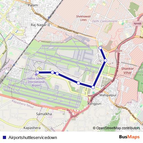 Airportshuttleservicedown bus Line Map