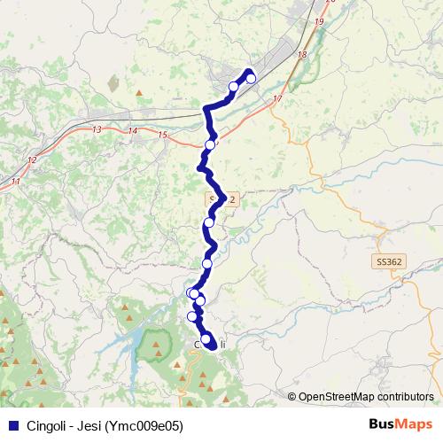 Cingoli - Jesi (Ymc009e05) bus Line Map