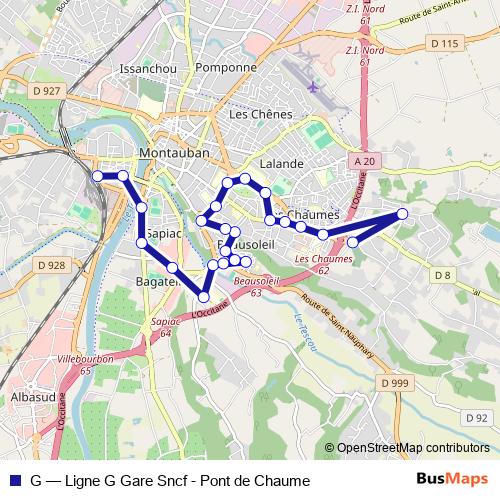G bus Line Map