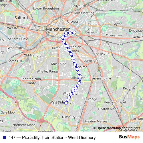 147 bus Line Map