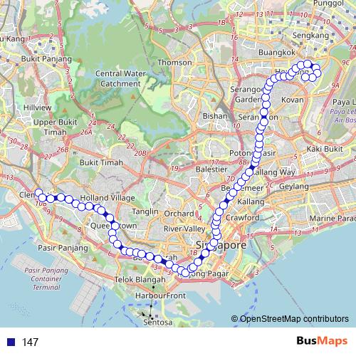 147 bus Line Map