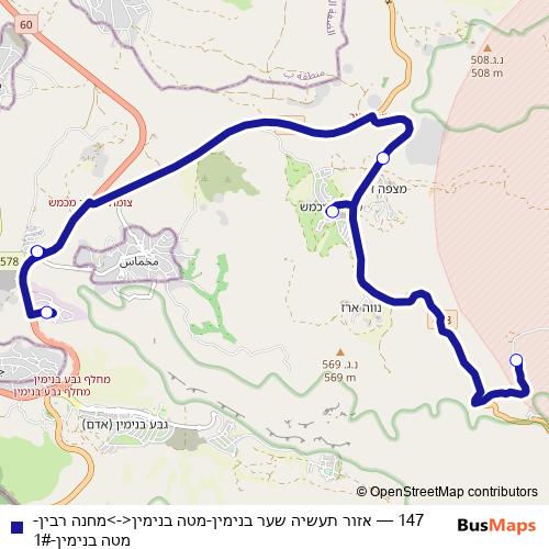 147 bus Line Map