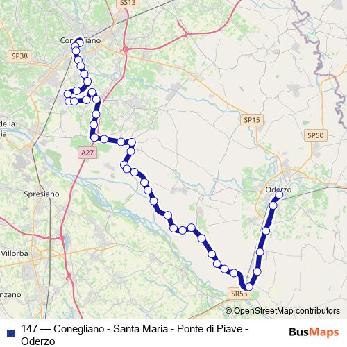 147 bus Line Map