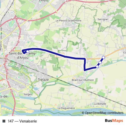 147 bus Line Map