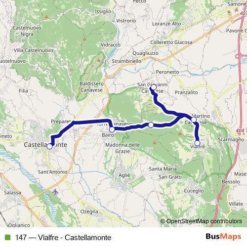 147 bus Line Map