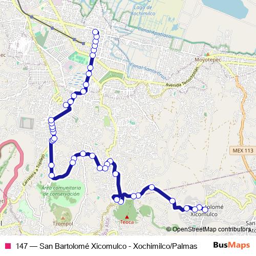 147 bus Line Map