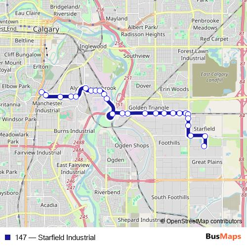 147 bus Line Map