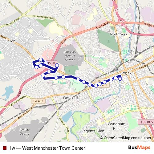 1w bus Line Map