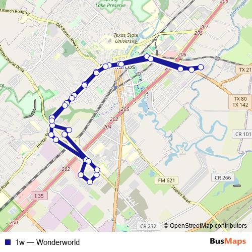 1w bus Line Map