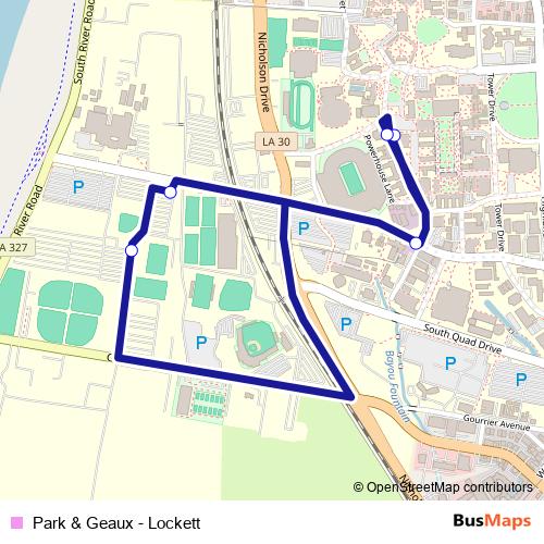 Park & Geaux - Lockett bus Line Map