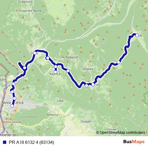 PR A18 6132 4 (63134) bus Line Map