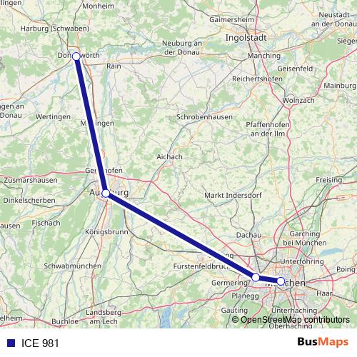 ICE 981 rail Line Map