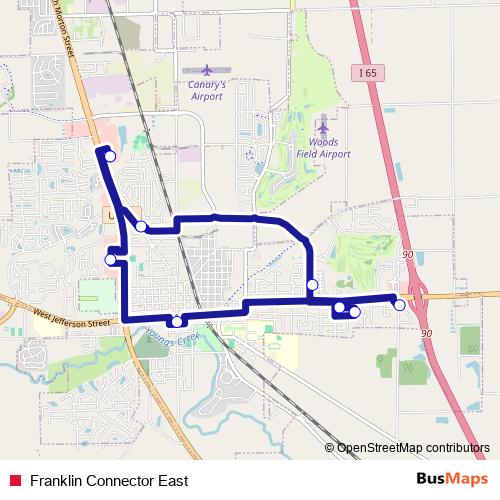 Franklin Connector East bus Line Map