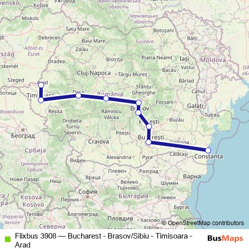 Flixbus 3908 bus Line Map