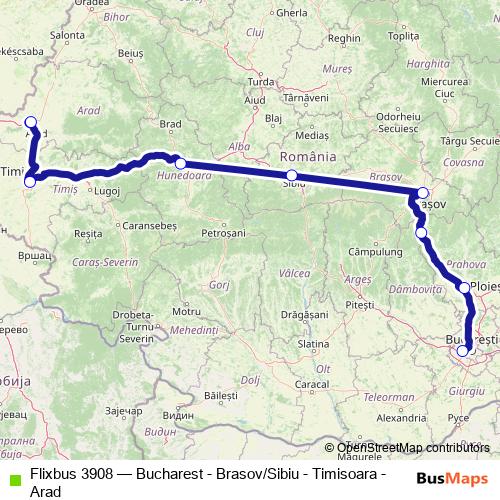 Flixbus 3908 bus Line Map