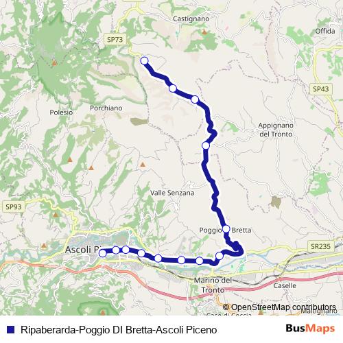 Ripaberarda-Poggio DI Bretta-Ascoli Piceno bus Line Map
