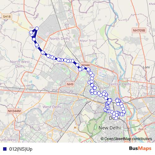 012(NS)Up bus Line Map
