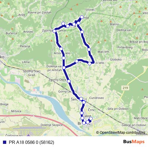 PR A18 0586 0 (58162) bus Line Map