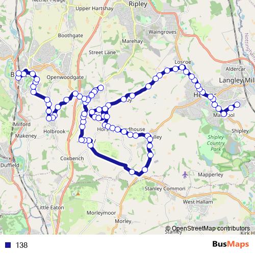 138 bus Line Map