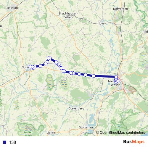 138 bus Line Map