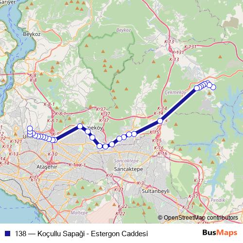 138 bus Line Map