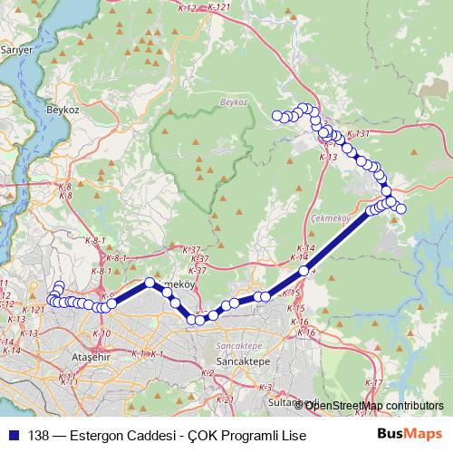 138 bus Line Map