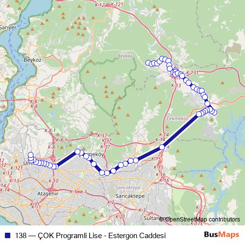 138 bus Line Map