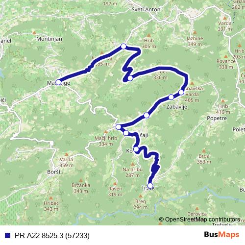 PR A22 8525 3 (57233) bus Line Map