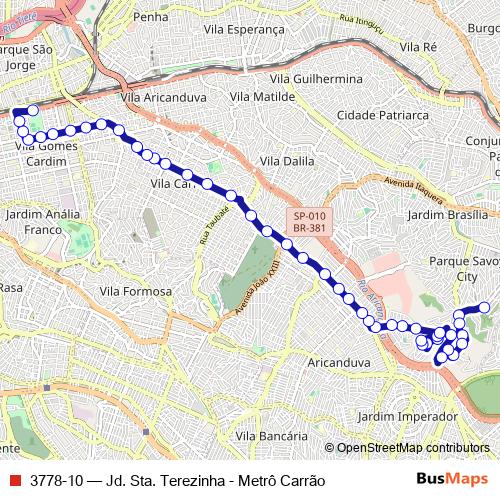 3778-10 bus Line Map