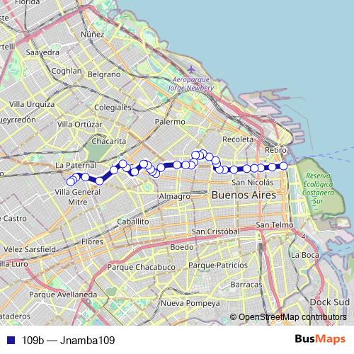 109b bus Line Map