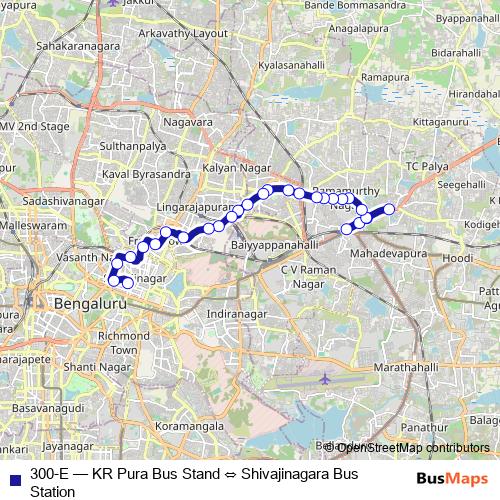 300-E bus Line Map
