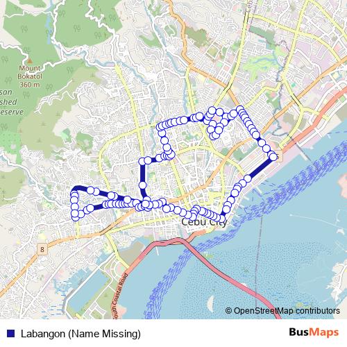 Labangon (Name Missing) bus Line Map