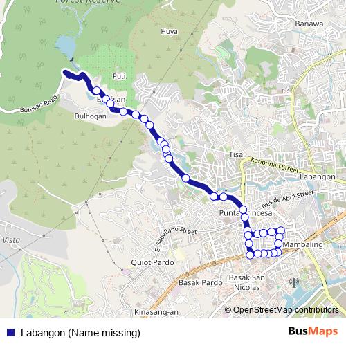 Labangon (Name missing) bus Line Map