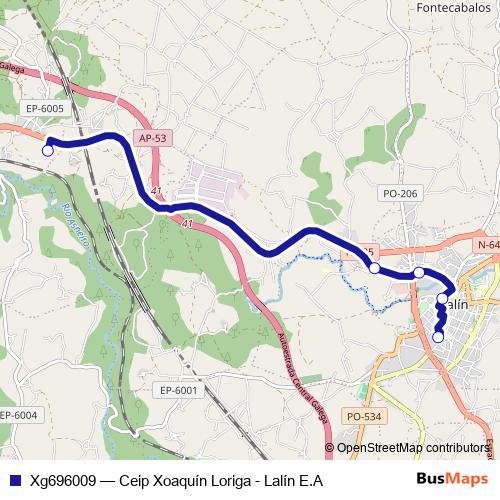Xg696009 bus Line Map