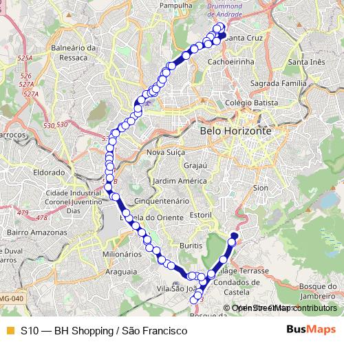 S10 bus Line Map