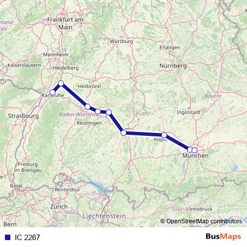 IC 2267 rail Line Map