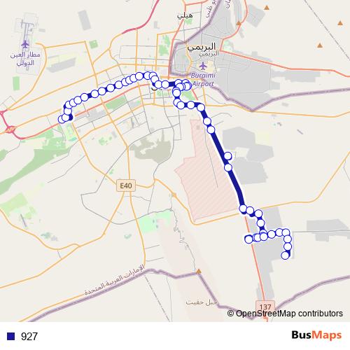 927 bus Line Map