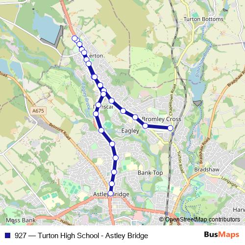 927 bus Line Map