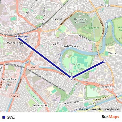 289x bus Line Map