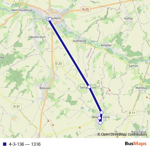 4-3-136 bus Line Map