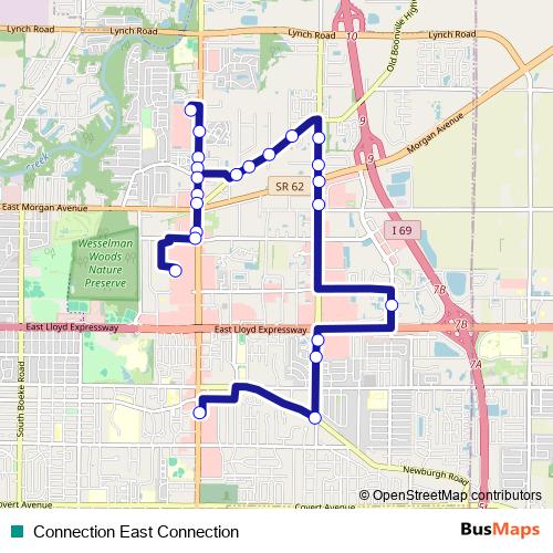 Connection East Connection bus Line Map