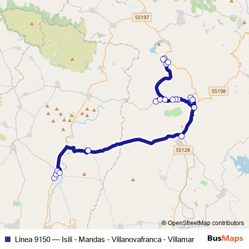 Linea 9150 bus Line Map