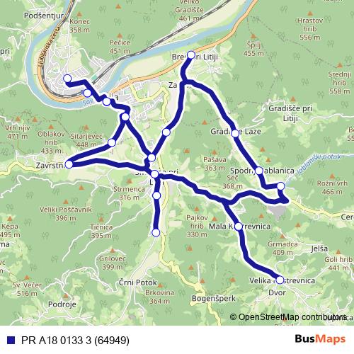 PR A18 0133 3 (64949) bus Line Map