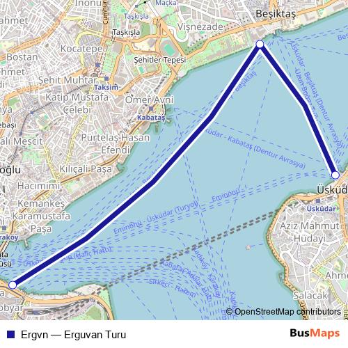 Ergvn ferry Line Map