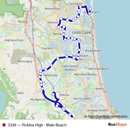 3338 bus Line Map