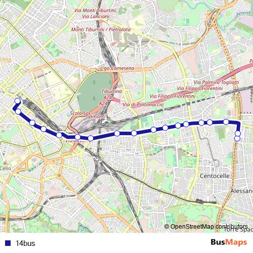 14bus bus Line Map